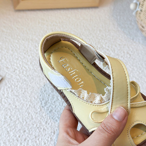 2025 estate <span class=keywords><strong>sandali</strong></span> da <span class=keywords><strong>bambina</strong></span> nuovo stile scarpe da spiaggia a punta morbida Sole per bambini con ciotola e pizzo - Product Image 4