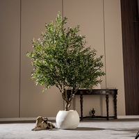210cm Outdoor UV-beständiger Künstlicher Olivenbaum Großer Realistischer Plastik-Bonsai Garten-Landschaftsdekoration