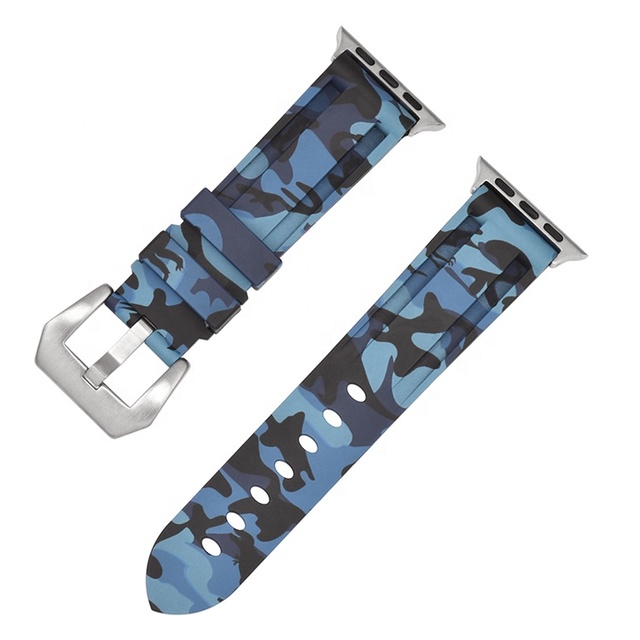 Camouflage Silicone Watchband for Apple Watch Ultra 49mm Straps for IWatch Series 8 41mm 45mm