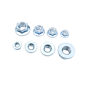 Vente directe d'usine - Écrou à bride hexagonale à fond plat galvanisé <span class=keywords><strong>M8</strong></span> - Écrou à bride en acier au carbone - Product Image 1