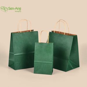 SenAng05 Cheap White Kraft Handle Custom Eco Friendly 12Cm Wholesale Paper <b>Bag</b> With Own Logo - Product Image 2