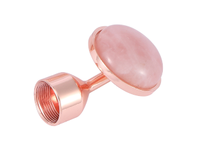 Électrique Vibrant Rouleau de Jade Masseur Facial De Quartz Rose Naturel De Levage De Visage Massage Rouleau de Jade