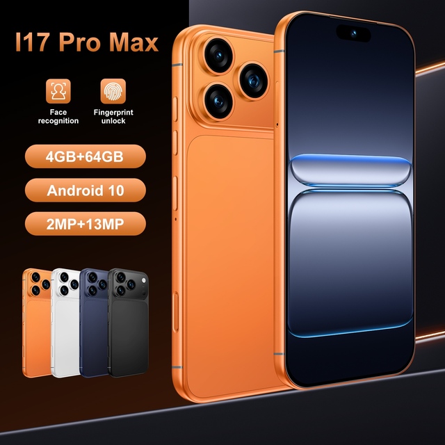 2026 Hot Selling MTK6763 Octa Core 4GB+64GB Android 10 Smartphone 4G LTE Global Version Dual SIM English & Spanish 17 Pro Max