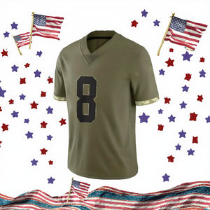 Ventes chaudes # 12 Tom Brady # 17 Josh Allen # 15 ensembles Patrick Mahomes Salute Service Olive, cousus, respirants, 100% polyester - Product Image 3