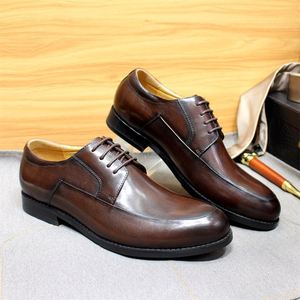 Zapatos Formales de Oficina para Hombre Hechos a Mano, Zapatos de Vestir de Cuero Genuino, Estilo Moderno con Cordones, Oxfords para Bodas, Fiestas y Oficina - Product Image 6