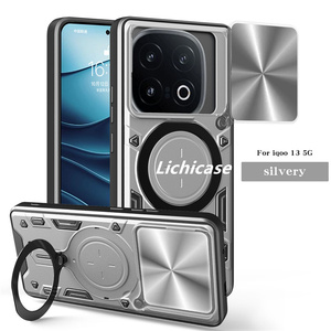 Cubierta trasera de soporte plegable de protección de cámara diseñada elegante Lichicase para funda de teléfono IQOO 15 TPU - Product Image 5