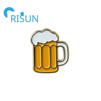 Broche personnalisée en métal émaillé pour mug à bière, épinglette personnalisée avec logo pour amateurs de bière, badge personnalisé pour verres et canettes de bière