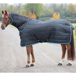 Alfombra estable de caballo de invierno para caballos Breyer con forro polar de relleno de algodón y elegante carcasa de tela a cuadros - Product Image 5