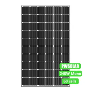 PWSOLAR 2024 हॉट सेलिंग बेस्ट प्राइस 240W 60 सेल सीरीज मोनो सोलर पैनल, पीवी मॉड्यूल