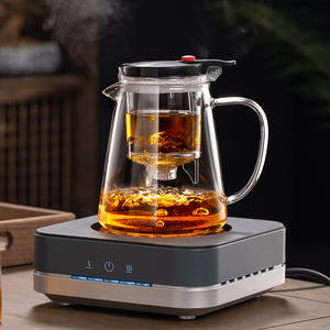 800 मिलीलीटर-1000 मिली चीनी शैली बोरोसिलिकेट ग्लास चाय बर्तन के लिए प्यारा पुश ड्रॉप इंफ्यूज़र ढक्कन के साथ - Product Image 3