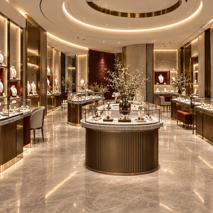Vitrine à bijoux moderne et élégante avec éclairage LED, design durable et écologique pour la décoration intérieure de restaurant - Product Image 5