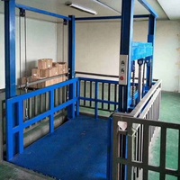 Ascenseur de marchandises hydraulique vertical à rail de guidage CE pour intérieur/extérieur, 6m/10m, petit élévateur de fret pour entrepôt