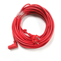 Câble certifié H05VV-F 250V 10A 15m 1mm2 rouge avec prise EU vers fiche C17 inclinée pour aspirateur