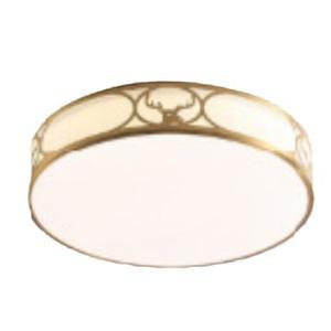 โคมไฟเพดานทองแดงทั้งชิ้นสไตล์เขากวางสุดหรู สไตล์จีนอเมริกันใหม่ สำหรับห้องนอน ระเบียง โคมไฟทองแดงทั้งชิ้นสุดสร้างสรรค์ - Product Image 2