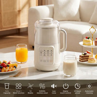 Machine à lait de soja silencieuse grande capacité 1,2 L en acier inoxydable 304, mixeur électronique 12 lames de qualité alimentaire pour lait végétal et aliments pour bébés