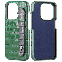 Housse de téléphone en cuir PU à motif crocodile en relief antichoc sur mesure pour iPhone 15 Pro Max