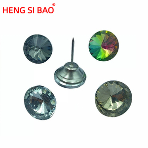 Boutons décoratifs en cristal pour canapé, tête de lit, en verre, durables, réutilisables, réglables, amovibles, avec clous, vente en gros - Product Image 1