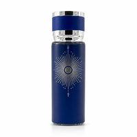 Flacon de parfum en verre vide de luxe en gros, 250 ml, design filigrane argenté métallisé orange, bouchon doré, logo personnalisé, rechargeable