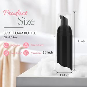 Black 100ml 150ml <b>200ml</b> Gold Silver Top Foaming Cleanser 60ml PET Plastic Recyclable Screen Printed Cap with Brush Pump <b>Bottle</b> - Product Image 2