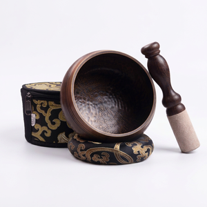 Ensemble de bols chantants tibétains en laiton, 7 métaux, martelés à la main, gravés de mantras, pour la méditation, la guérison des chakras, l'éveil et la spiritualité - Product Image 1