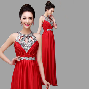 ชุดราตรีหรูหราใหม่ คอเสื้อแบบห้อย สำหรับงานเลี้ยงตอนเย็น งานแต่งงาน พิธีกร งานแสดง ชุดราตรียาวสำหรับผู้หญิง - Product Image 1