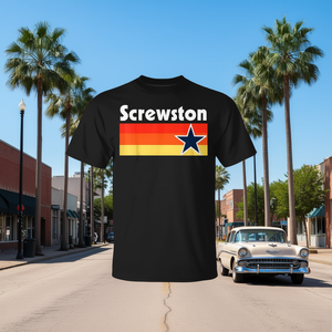 Camiseta azul retro Screwston Texas H-Town Houston - Product Image 3