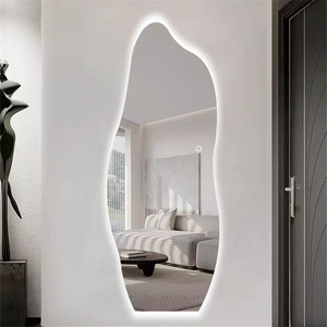 Specchio <span class=keywords><strong>da</strong></span> <span class=keywords><strong>parete</strong></span> tridimensionale a corpo intero in vetro a LED moderno unico e senza bordi - Product Image 4