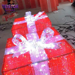 Boîte cadeau géante personnalisée avec motif lumineux LED RVB pour l'affichage d'événements festifs - Product Image 5