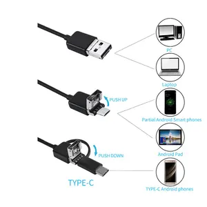 Cámara endoscópica 3 en 1 de 5,5mm de diámetro, cámara endoscópica de mano Usb tipo C Broescope 5,5