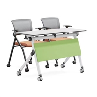 Table de formation modulaire pliable en gros avec roulettes et panneau de séparation pour salle de classe, réunion, formation