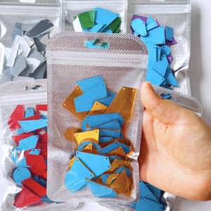 การตัดเย็บอัญมณีแบบเรียบสุดเท่<span class=keywords><strong>กระจก</strong></span>อะคริลิกรูปทรงผสมเย็บบน<span class=keywords><strong>พลอย</strong></span>เทียมและมีรูสำหรับเครื่องประดับเสื้อผ้า - Product Image 3