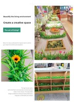 Fleurs artificielles en plastique, cloisons de fleurs artificielles, tapis floraux faux, écrans pour rebords de fenêtre, ornements décoratifs
