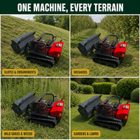 Tondeuse à gazon télécommandée sur chenilles, largeur de coupe 1200 mm, moteur diesel pour ferme, verger et jardin