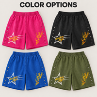 Shorts de sport personnalisés à fermeture éclair latérale pour hommes, shorts vintage lavés avec impression graphique, logo personnalisé pour un style décontracté de rue