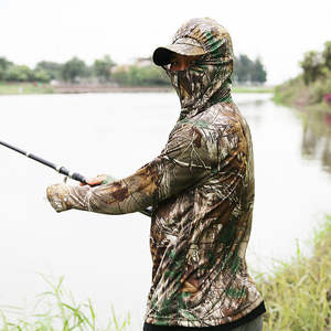 Fitspi traspirante estate Camouflage Outdoor Bionic Camouflage pesca <span class=keywords><strong>vestiti</strong></span> a prova di sole pesca protezione solare abiti da pesca camicia - Product Image 2