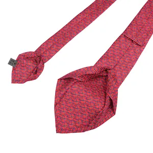 Cravatta da uomo in seta con stampa rossa da uomo