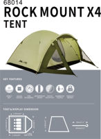 Tenda Camping Ringan PAMIR Harga Pabrik Grosir untuk 4 Orang, Empat Musim, Satu Kamar Tidur, 2 Lapis, 190T Polyester Berlapis PU