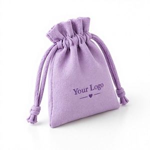 Sac cadeau en coton violet avec cordon de serrage, petit sac pour bijoux, emballage pour bijoux en coton, sac anti-poussière - Product Image 2
