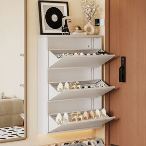 Meuble à <span class=keywords><strong>chaussures</strong></span> moderne suspendu ultra-étroit en acier, gain de place, avec multiples rangements, pour entrées, salons et chambres - Product Image 5