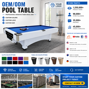 Mesa de Billar Comercial de MDF de 7, 8 y 9 pies al por Mayor, Mesa de Billar Profesional para Clubes, Bares, Salas de Juego y Centros de Entretenimiento GT-MDF - Product Image 1