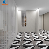 Nouvelle Carrelage en Porcelaine Effet Marbre Mat 2026 800x800mm Noir Blanc Gris Géométrique Moderne pour Couloir d'Hôtel Salle de Bain Hall