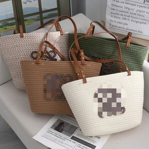 Borsa Tote in Corda PU Intrecciata a Mano con Due Manici, Chiusura Aperta, Grande Capacità, Versatile, Stile <span class=keywords><strong>Trendy</strong></span> Transfrontaliero per Donne - Product Image 2