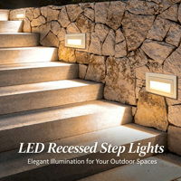 Lampes encastrées en aluminium pour hôtels, éclairage de marches, indice de protection IP54, 220V, 3W LED, 3000K, CRI80, éclairage d'escalier, de passerelle et de cour