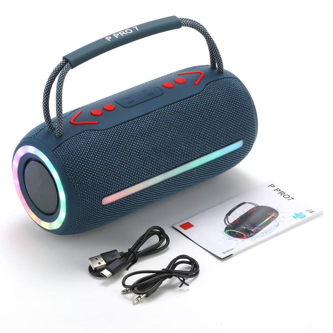 2026 Hot Selling PRO7 Portable Wireless Speaker Dual Outdoor Subwoofers with Colorful Lights · image 6
