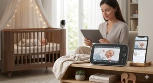 กล้องวงจรปิดสำหรับเด็ก KT726W ขนาด 7 นิ้ว พร้อม WiFi รองรับแอป Smart AI ภาพคมชัดระดับ HD 720P หมุนได้ ซูมได้ ไร้สาย พร้อมเสียง กล้องสำหรับเด็ก แบตเตอรี่ 6000mAh รองรับ VOX และเพลงกล่อมเด็ก - Product Image 4