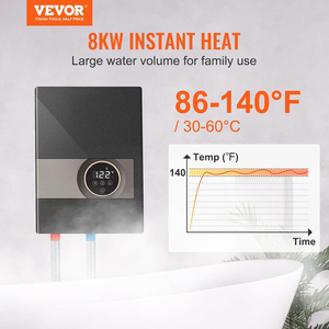 Aquecedor de água sem tanque elétrico, fácil instalação e abastecimento de água 24 horas, para cozinha Banheiro Shower Mall Salon - Product Image 2