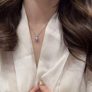 Collar de Plata Pura S925 con Diamante Amarillo, Joyería Elegante y de Lujo, Estilo Azúcar de Roca, Atrae la Riqueza, Collar de Perlas para Personas de Alto Nivel Social - Product Image 4