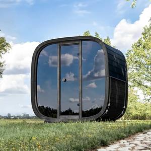 Nuevo Diseño de Sauna Exterior en Forma de Cubo Negro para 4-6 Personas, Sauna Tradicional de Leña con Espejo de Vidrio - Product Image 1