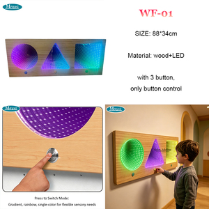 Miroir tunnel LED multi-formes interactif, miroir infini 3D, panneau mural sensoriel pour salle de thérapie autistique - Product Image 4