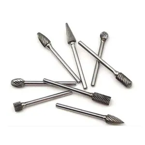 Herramienta de grabado de Metal para tallado de diamante, vástago de 3mm y 6mm, juego rotativo de tungsteno de doble corte, rebaba de carburo